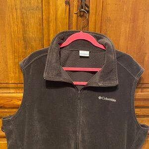 Columbia fleece vest mens gray zip up fleece with pockets 3X
